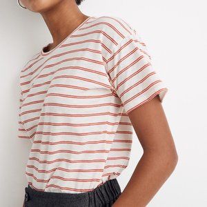 [NWT] Madewell Crewneck Cotton Tee in Red Stripe